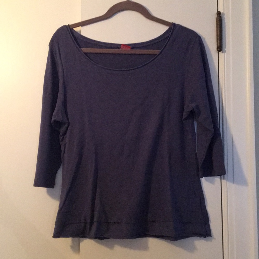 Slate blue 3/4 sleeve T by glima, size L